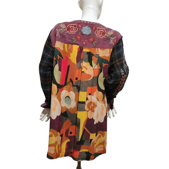 John Mark Women's Top Tunic Size 1X Embroidered Boho Mixed (39) - Picture 2 of 14